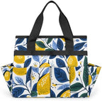 Lemon Style Garden Tool Bag Tote for Men Women Multiple Pockets Wide Mouth Heavy Duty Waterproof Tool Organizer Bag for Outdoor Lawn Yard Portable Gardening Storage With Elasticbands - Image 7