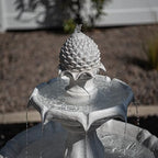 XBrand 44" H White Fiberglass/Resin 2-Tier Solar Water Fountain w/Solar Panel and Auto-Shut Off Pump - Image 3