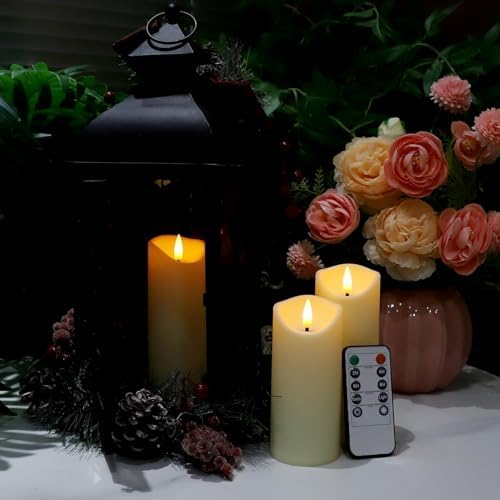 24 Pack Flameless LED Pillar Candles with Remote - Battery Operated Ivory Candles, Waterproof, 3 Sizes for Wedding Centerpieces, Christmas Decor, Home Party, Tabletop Lighting - Image 7