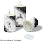 Cozeyat 3 Pieces Flameless Candles with Remote Control, Flickering Romantic Realistic Wax Pillar Tealights, Christmas Snowflake ELK Pattern Flameless Bullet Floating Candles for Christmas - Image 3