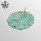 Renovators Supply Manufacturing Sundial Verdigris Finish Brass 10" Dia Vintage Sun Dial Garden Or Lawn Clock Beach Theme Fish Dial and Crab Plaque Patio Outdoor Compass Sundials for Yards - Image 4