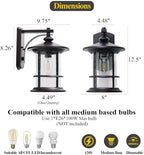 MICSIU 12.5" Height Large Farmhouse Bronze Outdoor Wall Light, Max 100W - Image 2