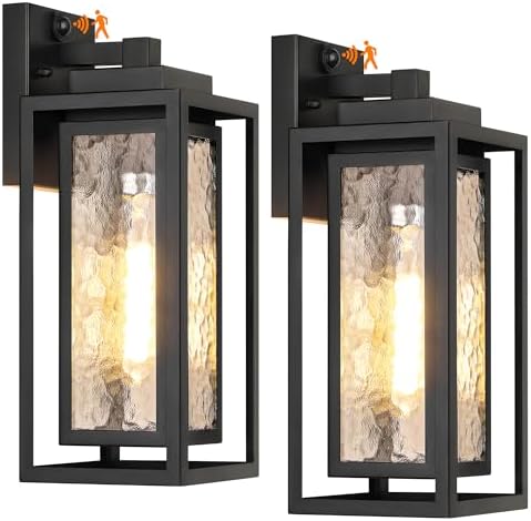 15.78'' Motion Sensor Water Ripple Porch Light,Outdoor Wall Sconce Light by WIHTU