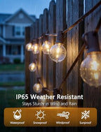 50FT Brown Outdoor String Lights, Shatterproof LED Globe Edison String Lights with 50 G40 LED Bulbs, Waterproof Connectable Hanging Light for Backyard Patio Porch Balcony Party Decor, E12 Base - Image 3
