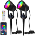 Outdoor Lights, 15W Spot Lights Outdoor with US Plug and Remote Control, RGB Landscape Lights IP65 Waterproof Outdoor Spot Lights for Yard Garden Tree Pathway House -2 Pack by RUICAIKUN