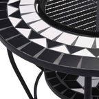 Fire Pit Table, Mosaic Ceramic Square Bowl, Wood Burning Brazier - Image 7