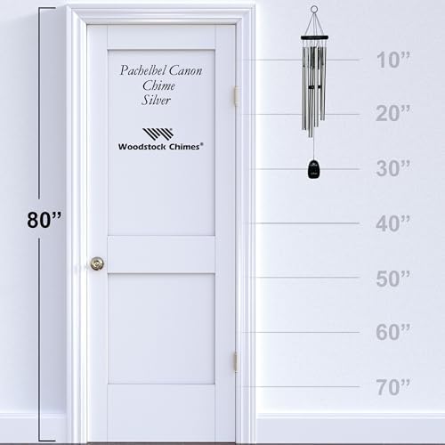 Woodstock Wind Chimes Pachelbel's Canon in D, Silver Aluminum Tubes, Medium 32 - Inch, Deep Toned Windchime for Outdoor Decor for Garden, Patio, Porch - Image 6