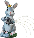 Weather Solar Power Rabbits Statue with Watering Can Parties Decors for Yard and Porch Decorative Lighting Resin Rabbits with Watering Can by Unknown