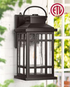 Exterior Lighting Fixtures, Oil Rubbed Bronze Dusk to Dawn Outdoor Light, 100% Aluminum Outdoor Porch Lights Wall Mount, Waterproof Exterior Wall Sconce for Patio, 2-pack Outside Garage Lantern - Image 5