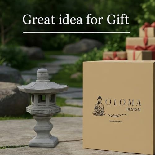 OLOMA Concrete Japanese Pagoda Garden Statue Asian Stone Lantern Sculpture Outdoor Handcrafted Decor Zen Patio Yard Landscape Meditation Accent - Image 5