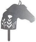 Animal Floral Metal Garden Stake | Raw Metal Patinas Over Time | Yard Art Decor Spring Summer Decorations Flower Bed Plant Stakes Marker (Horse) by BaumDesigns