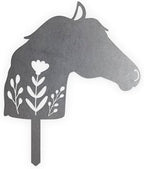 Animal Floral Metal Garden Stake | Raw Metal Patinas Over Time | Yard Art Decor Spring Summer Decorations Flower Bed Plant Stakes Marker (Horse) by BaumDesigns