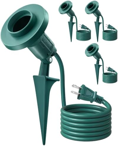 SURAIELEC 4 Pack Outdoor Flood Light Holder, E26 Socket, ETL Listed by SURAIELEC