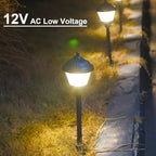 GOODSMANN Pathway Lights 1.5W LED 8PK Outdoor Low Voltage Landscape Lighting Kits 100Lumen Hardwired Path Lights 3000K Warm White Metal 12V Bronze Electric Sidewalk Walkway Light with Cable Connector - Image 4