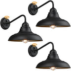 12" Dusk to Dawn Outdoor Wall Sconces Farmhouse Barn Light Outdoor Wall Lights Exterior Wall Lighting Fixture for Porch Entryways, 3 Pack by PTRWOROA