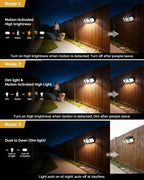 Brightown 4 Pack Solar Flood Outdoor Lights with Motion Sensor 3 Modes - Image 2