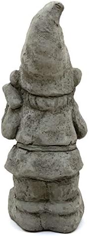 Garden Gnome with Mallet: Solid Durable Stone Statue with Vintage Texture. Sealed for Outdoors. Handcrafted USA. (Antique/Gray) - Image 4