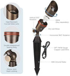 Gardencoin Solid Brass Outdoor Landscape Spotlights, 12V Heavy Duty Low Voltage LED Spot Light Waterproof for Garden and Yard Up Lighting, Bronze Accent Lighting Fixture, with 2700K MR16 Bulb 1 Pack - Image 3