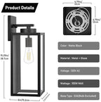 BesLowe 15’’ Large Outdoor Wall Lights, Modern Black Exterior Wall Lanterns - Image 6