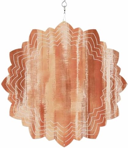 12 Inch Orange Beige Ombre Wind Spinner for Yard and Garden, Modern Abstract Art Oil Painting Hanging Ornaments Outdoor 3D Kinetic Wind Sculpture Spinners Indoor Outdoor Patio Décor Ornaments Gift by Unknown