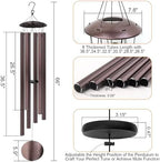 66" Large Wind Chimes for Outside Deep Tone, 6 Thickened ⌀ 1.2" Tubes Tuned Relaxing Melody Wind Chime, Windchimes Outdoors for Garden Patio Decor, Great Gift Idea for Your Loved One (Bronze, 66") - Image 3