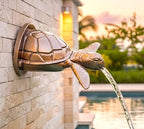 Sea Turtle Pool Scupper Spillway: Hand-Finished Metallic Water Feature (Lustrous Copper) - Image 2