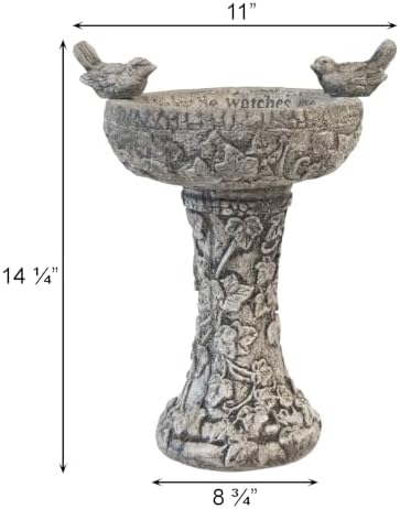 BestNest Athens His Eye is on The Sparrow Bird Bath, Pre Aged - Image 3