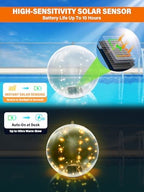 14 Inch Inflatable Solar Floating Pool Lights IP68 Waterproof Auto On Off Warm Yellow Pool Balls Solar Powered Pool Lights Portable Outdoor Enchanting Decor for Yard Party Garden Christmas (4 Pack) - Image 3