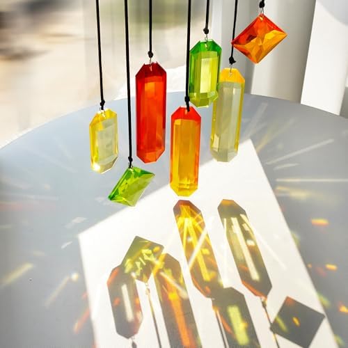 HDCRYSTALGIFTS Set 14 Sun Catchers AB Colored Suncatcher Crystals &Season Design Sun Catchers Crystals Rainbow Prisms Hanging，Window Indoor Home Garden Christmas Decor - Image 4