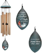 Personalized Memorial Wind Chimes, 36" Sympathy Wind Chimes, Cardinal Wind Chime, Deep Tone Chimes for Loss of Loved Dad/Mom, Loving Memory Gifts Outside by ExtrabilyOfficial
