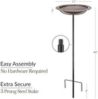 Good Directions Bronze Finish Bird Bath on Garden Pole 13" - Image 3