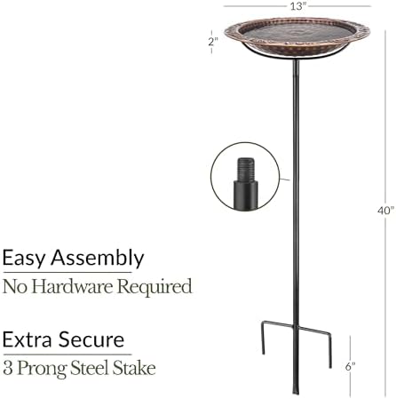 Good Directions Bronze Finish Bird Bath on Garden Pole 13" - Image 3