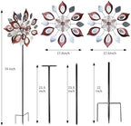 GUAGUA 74 Inch Metal Wind Spinner, Willow Leaf Kinetic Yard Decor,Red - Image 4