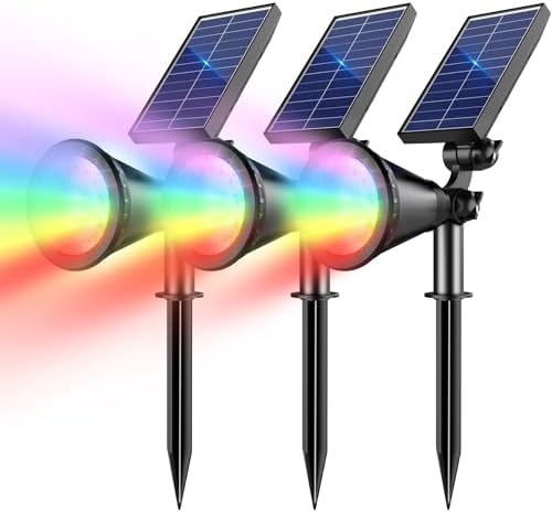 Solar Lights Outdoor Waterproof Spot Lights, Multicolor 3 Pack by Unknown