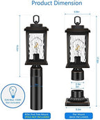 VIANIS Dusk to Dawn Outdoor Post Light with Pier Mount Base, Hardwired 120V - Image 7