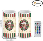 Christmas Highland Cow Battery Operated Flameless Candles with Timer Remote LED Candles Flickering for Indoor Outdoor Home Decorations Flameless LED Real Wax Lights - Image 2