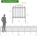 26” x 12’ No-Dig Metal Garden Fence with Stakes, Panels Fencing for Dogs - Image 3