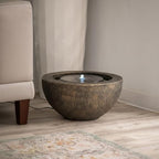 XBrand 9.65" H Round Sphere Water Fountain Indoor/Outdoor with LED Light, Polyresin Bubbler Feature for Patio, Yard, Home Décor - Bronze, Tranquil Serene Garden Accent - Image 4
