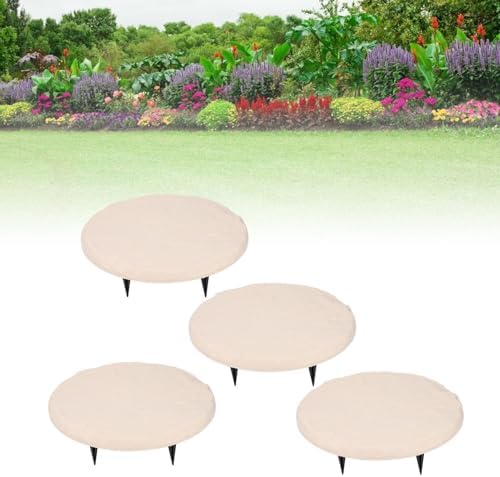 Garden Stepping Stones Beige Decorative Outdoor Stepping Stone with Ground Stakes for Lawn Garden Pathway Walkway - Image 7