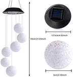 Solar LED Wind Chime for Outside Multi-Pattern Solar Hanging Light Outdoor Garden Yard Decor & Indoor Window Decoration (White Ball) - Image 2