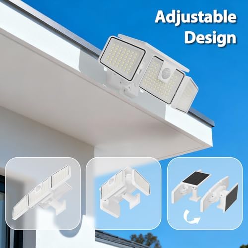 INCX Solar Lights Outdoor, 3000LM Motion Sensor Outdoor Lights, 2PCS, White - Image 3