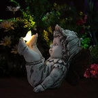 Suyorpe Fairies for Fairy Garden Solar Decor - Fairy Figurines Resin Outdoor Statues Ornaments with Light up Butterfly for Patio,Lawn,Yard,Porch,Outside Angel Gifts - Image 5