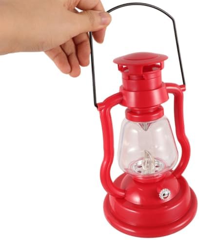 2pcs Vintage Kerosene Oil Lamp with Handle, Red Retro Lantern - Image 4