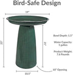 Sunnydaze Gleeful Garden 23" Tall Metal Modern Bird Bath for Outside - Image 6