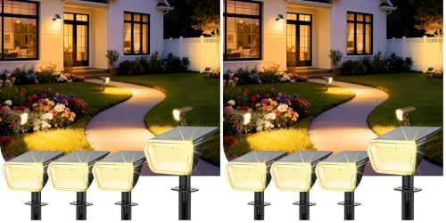 Linkind Solar Spot Lights Outdoor Waterproof Floodlight Warm White 8 Pack by Linkind
