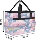 Cute Garden Tool Bag Organizer Heavy Duty Clouds Rainbow Gardening Tote Bag with 10 Pockets for Women Men Gardening Gifts - Image 4