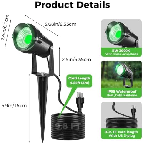 nipify 5W Outdoor Spot Lights, Halloween Spotlights Landscape Spotlights - Image 3