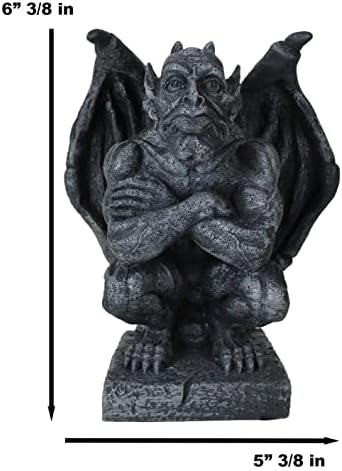 Ebros Winged Watchman Gothic Troll Gargoyle Statue Night Sentry Guardian Gargoyle Decorative Figurine 6.5" Tall - Image 2