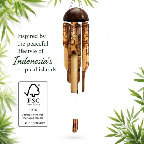 ASTARIN Bamboo Wind Chimes for Outside,Handcrafted Wooden Wind Chimes - Image 5
