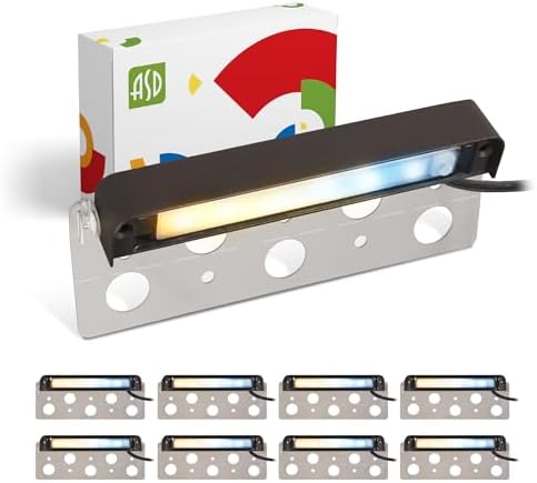 ASD LED 7 Inch Retaining Wall Light Fixture, Hardscape Paver Lighting | 5CCT, Low Voltage, Swivel, Waterproof, ETL Listed | 5W 300LM 2200K-5000K 12V | Landscape Step Illumination | Bronze, 8 Pack by ASDLightingCorporation